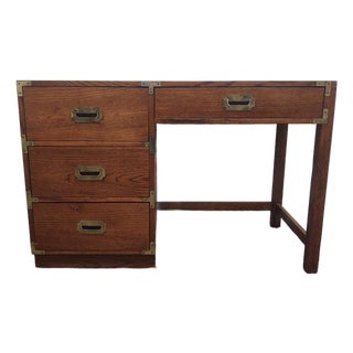 Mid-Century Modern Bernhardt Campaign Style Desk For Sale