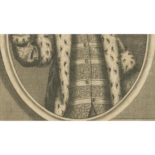 Paper Bernigeroth, Ottoman Ambassador Portrait, Turkish Envoy, 1740, Engraving For Sale - Image 7 of 9