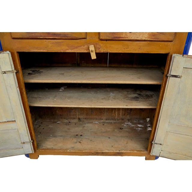19th Century Swedish Pine Ragwork Painted Kitchen Cupboard, 1880s For Sale - Image 10 of 12