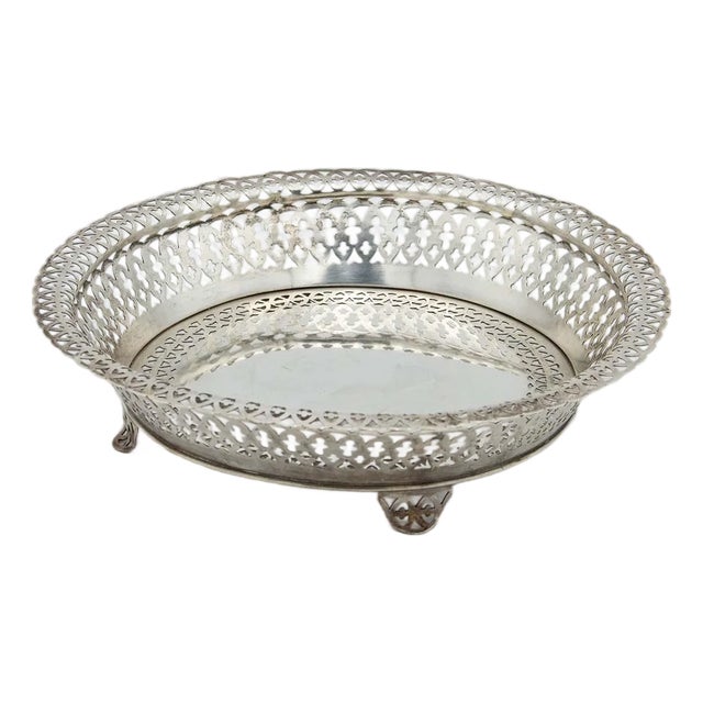 Silver Fruit Bowl with Rack For Sale