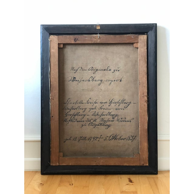 Antique Original Lady Oil Painting: Large 19th Century Baroness Portrait For Sale - Image 10 of 12