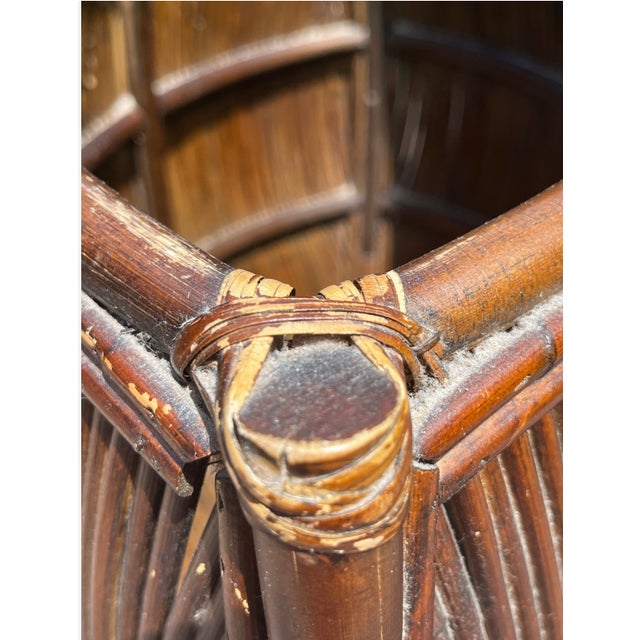 Late 20th Century Vintage Coastal Monumental Pencil Reed Lidded Basket For Sale - Image 5 of 12