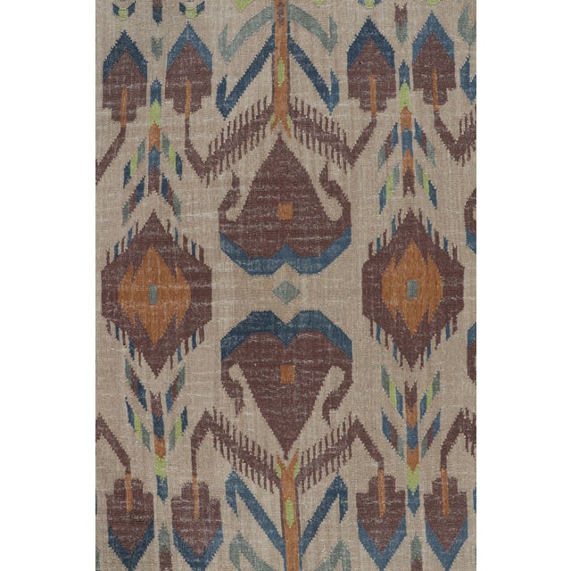 Modern Rug & Kilim’s Modern Classics Flatweave Rug in Cream-Beige With Ikats Patterns For Sale - Image 3 of 8