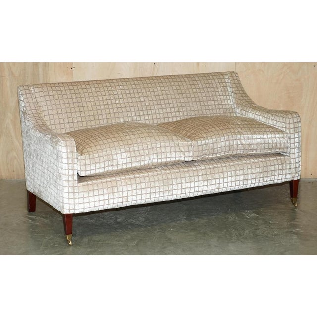 Set of Handmade Fabric Upholstered Sofa & Footstool, England For Sale - Image 3 of 18