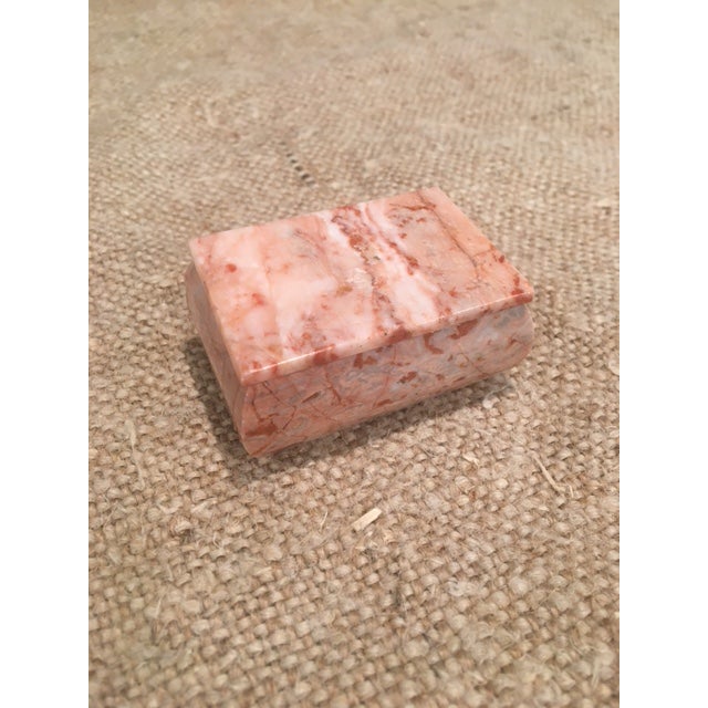 Mini Pink Marble Lidded Box For Sale - Image 4 of 4