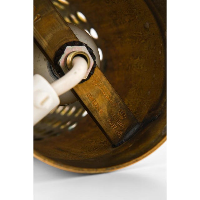 Cylindrical Brass Table Lamp from Pierre Forssell, 1950s For Sale - Image 4 of 8