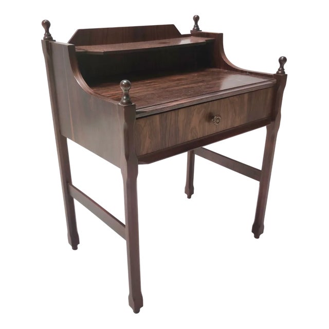 Postmodern Walnut Nightstand, Italy, 1970s For Sale