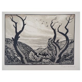 Charles Picart Le Doux, The Tormented Trees, 1925, Original Woodcut For Sale