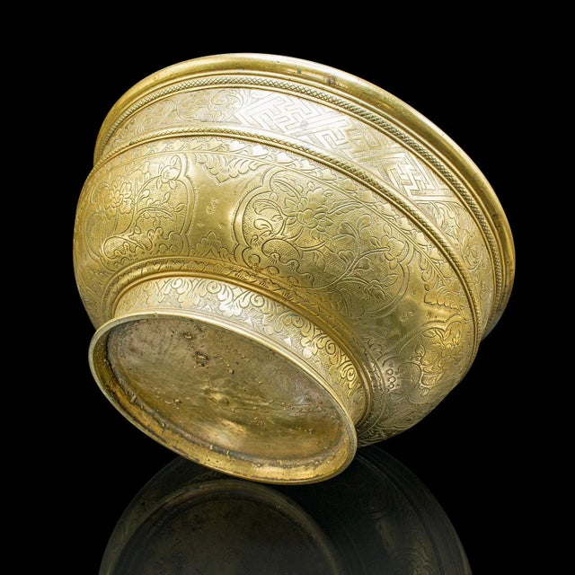 Brass Antique Planter Bowl, Oriental, Brass, Jardiniere, Dish, Early Victorian, c.1850 For Sale - Image 8 of 10