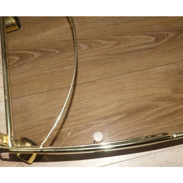 Brass & Glass Bar Wagon in Smoke Glass, 1970s For Sale - Image 10 of 12