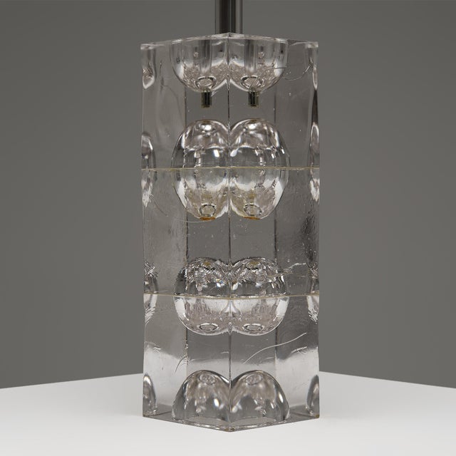 Vintage Space Age Sculptural Glass Table Lamp, 1970s For Sale - Image 4 of 8