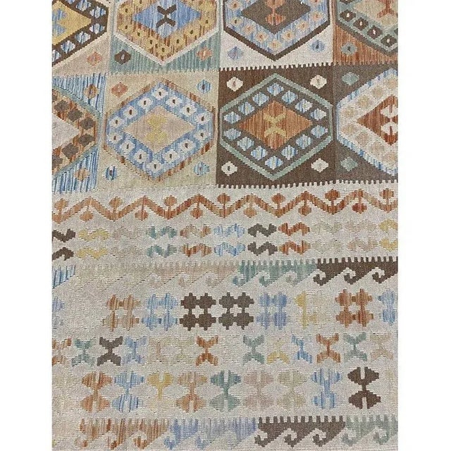 Textile Handwoven Turkish Kilim Area Rug 10’1″ X 13’0″ For Sale - Image 7 of 11