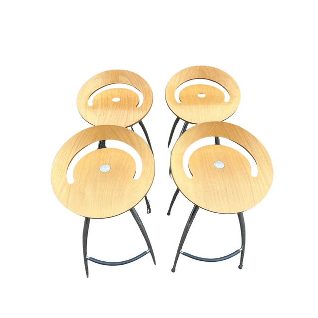 Wood Late 20th Century Magis Lyra Barstool by Design Group Italia – Iconic Italian Modern Chrome & Beech Bentwood Bar Stool, Scandinavian Minimalist Design For Sale - Image 7 of 17