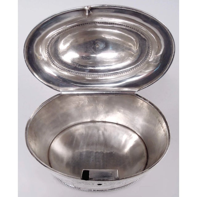 Late 18th Century Hester Bateman Tea Caddy Georgian Neoclassical English Sterling Silver 1784 For Sale - Image 5 of 12