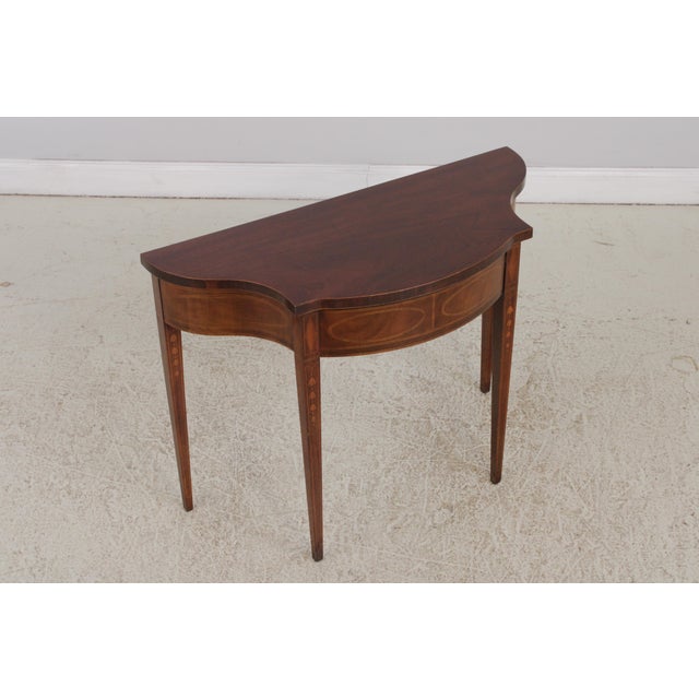 Traditional Baker Historic Charleston Mahogany Inlay Federal Console Table For Sale - Image 3 of 14