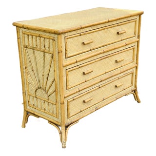 Vintage Rattan and Cane Dresser For Sale