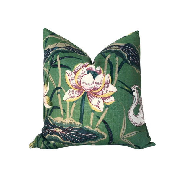 Chinoiserie Lotus Jade Green Garden Pillow Cover Chairish