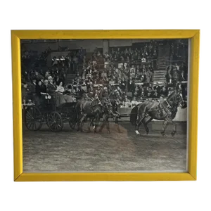 1950 Carriage and Horses Framed Photograph