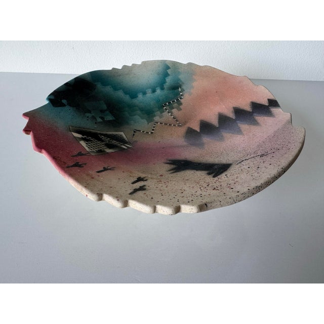 1990s J. Koons Signed Art Ceramic Pedestal Bowl For Sale - Image 4 of 12
