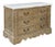 Modern French Louis XVI Style Silver Leaf Carved Chest W/ Carrera Marble Top For Sale