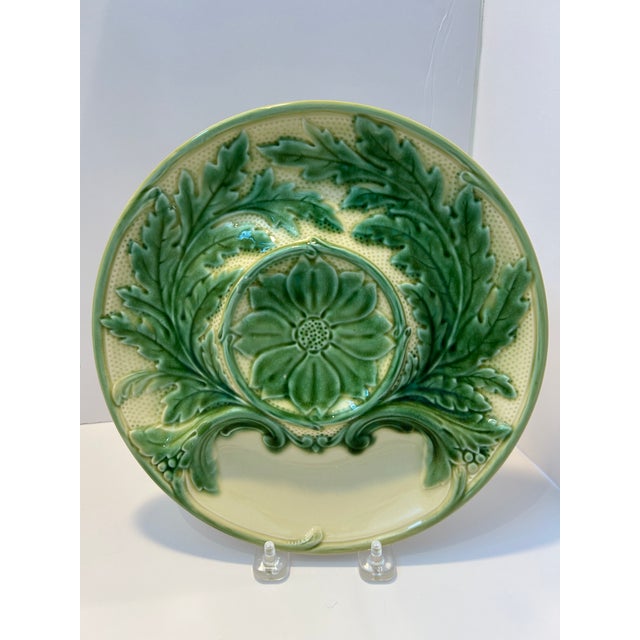 Portieux Vallerysthal Early 20th Century French Portieux Vallerysthal Majolica Seafood Plates - Set of Four For Sale - Image 4 of 7