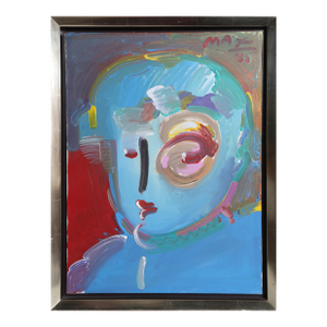 Peter Max, Zero in Blue, Acrylic on Canvas