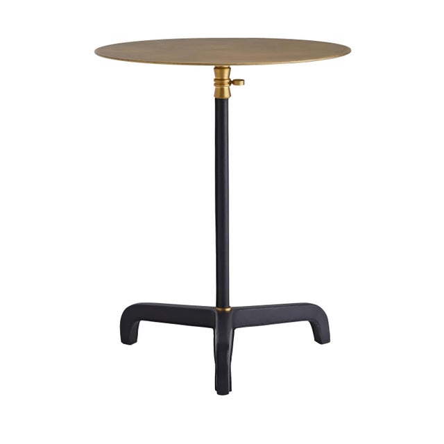 2020s Celerie Kemble for Arteriors Addison Large Accent Table in Black Leather For Sale - Image 5 of 6