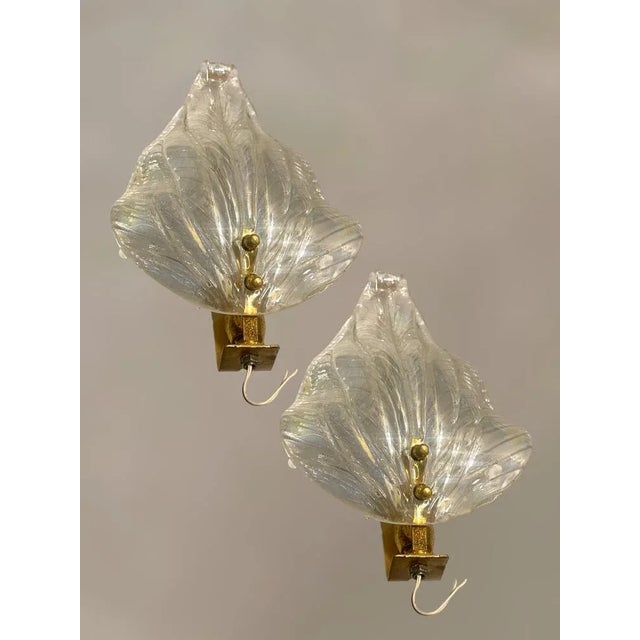 Murano Glass Sconces, 1970s, Set of 2 For Sale - Image 7 of 8