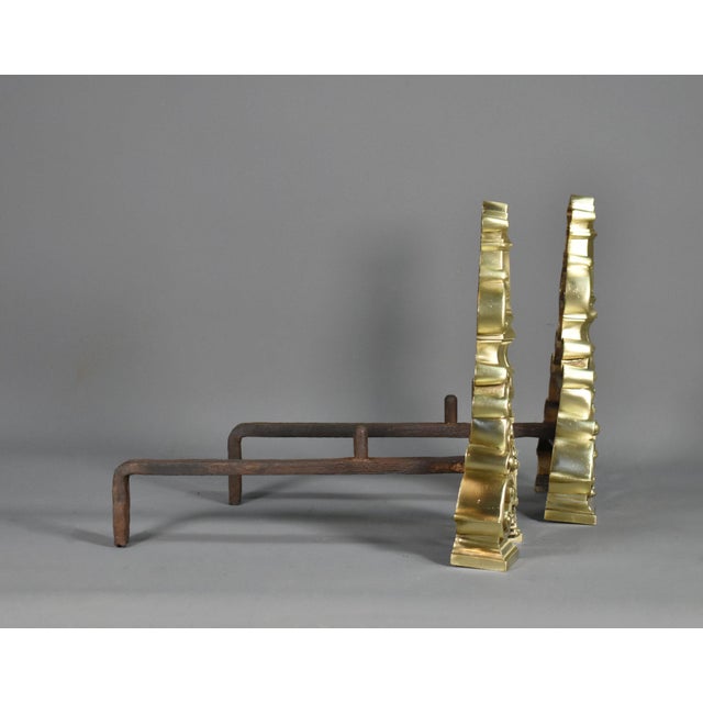 Early 20th-Century French Brass Fire Dogs, 1890s, Set of 2 For Sale - Image 12 of 16