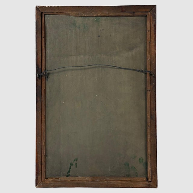 1920s Antique Folk Art Painting of a Bird in a Tree, Signed (Oil on Board) For Sale - Image 5 of 5