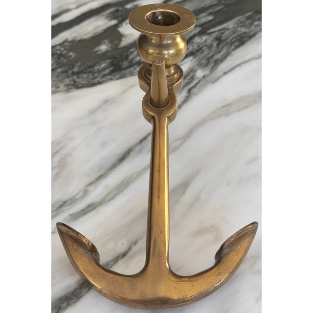 Brass Anchor Candle Holder For Sale - Image 10 of 17