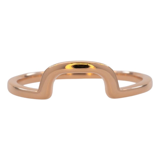 Minimalist Modern Contour Band: Solid 14k Gold Curved Stackable Ring, Size 6.75 For Sale