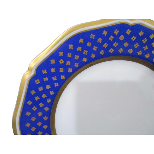 1920's Ceralene Malmaison Raynaud Limoges France Cobalt and Gold Star Lunch Plate Rooster Mark For Sale In Phoenix - Image 6 of 7