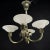 Art Deco Bronze Chandelier in Alabaster attributed to Atelier Petitot, 1930s For Sale - Image 3 of 11