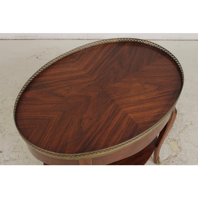 Brown Baker Oval Mahogany 2 Tier Occasional Table For Sale - Image 8 of 14