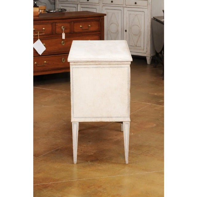 Swedish Gustavian Style 1890s Chest with Two Drawers and Grey Painted Outlines For Sale - Image 10 of 12
