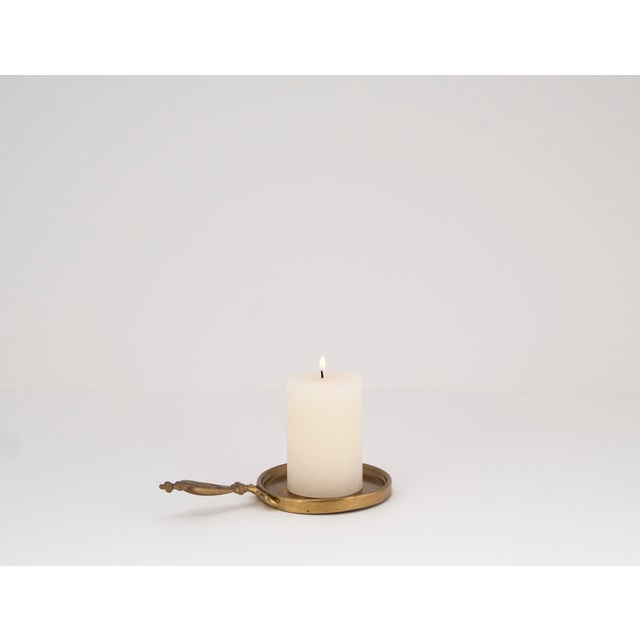 Metal Mid-Century Historicism Brass Pan Candlestick, 1960s For Sale - Image 7 of 16