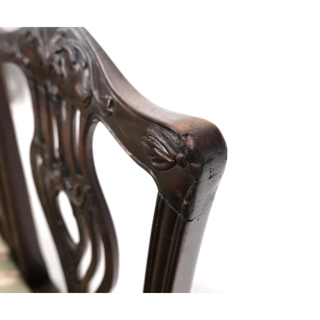 Chippendale 19th Century Triple Ball & Claw Armchair Style Settee Bench Sofa Chippendale For Sale - Image 3 of 13