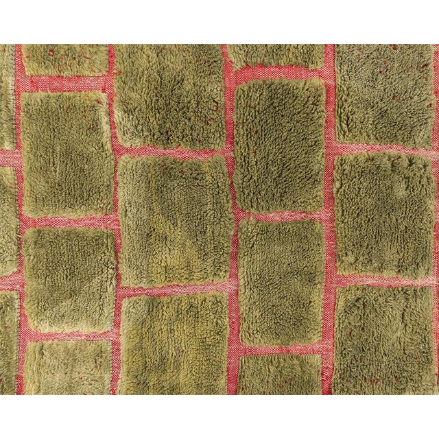 Oversize Hand-Knotted Moroccan Wool Rug | 11'2" X 7'6" | One of a Kind For Sale - Image 4 of 9
