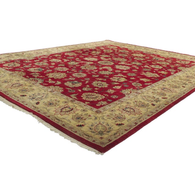 78241 Vintage Indian Rug, 08'02 x 10'05. Experience the timeless allure and nostalgic charm of our exquisite hand-knotted...