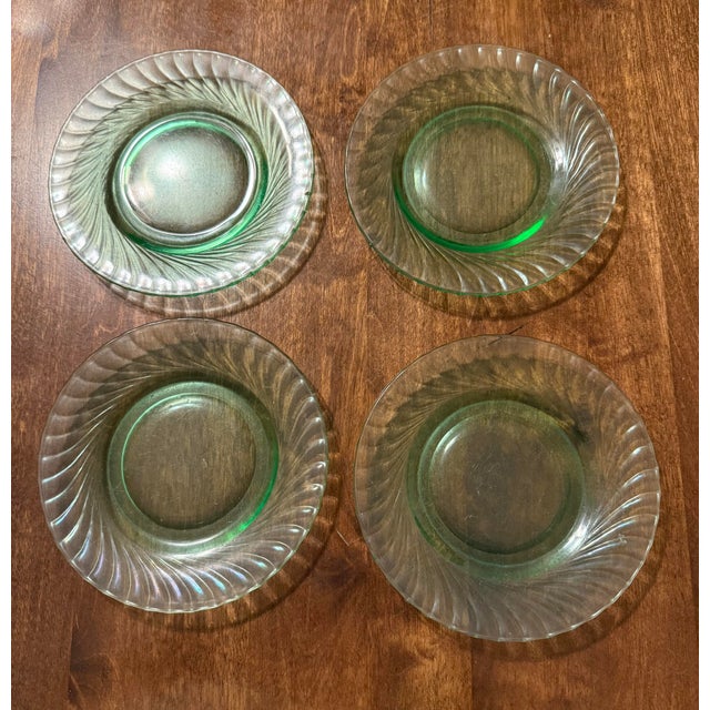Early 20th Century Early 20th Century Duncan & Miller Spiral Flutes Saucers - Set of 4 For Sale - Image 5 of 7