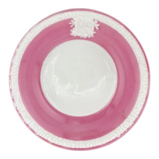 Antique German Pink Cameo Porcelain Plate With Classical Profile, C. Late 1800s For Sale