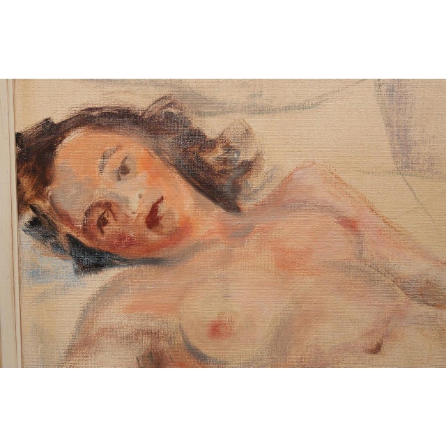 Mid-Century Modern Erik Magnusson, Reclining Nude Woman, 1960s, Oil on Canvas, Framed For Sale - Image 3 of 17