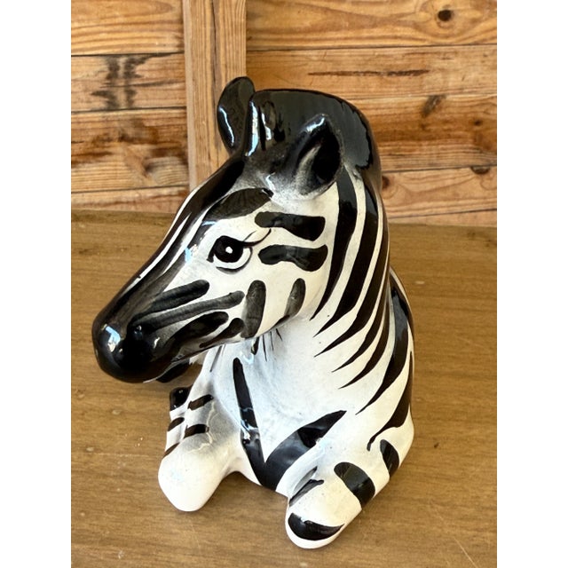 Vintage Regency Hand-Painted Ceramic Zebra Figurine by Sv Italy For Sale In Naples, FL - Image 6 of 10