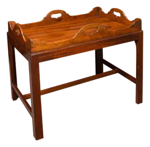 Vintage Butler's Serving Table, English, Afternoon Tea Tray on Stand, Art Deco