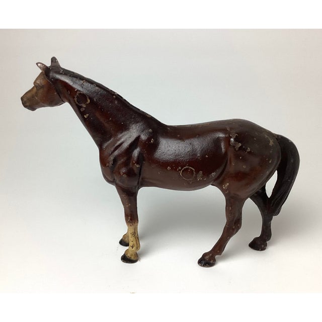 Hubley Manufacturing Company Vintage 1930s Hubley Manufacturing Co. Cast Iron Thoroughbred Horse Doorstop For Sale - Image 4 of 7