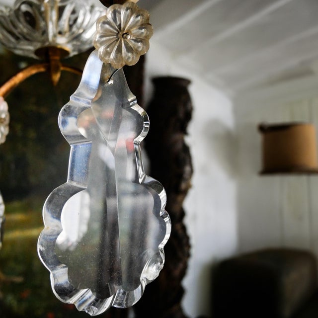 Large Louis XV Style Cage Chandelier with Crystal Pendants and Amethyst Drops, 1950 For Sale - Image 16 of 18