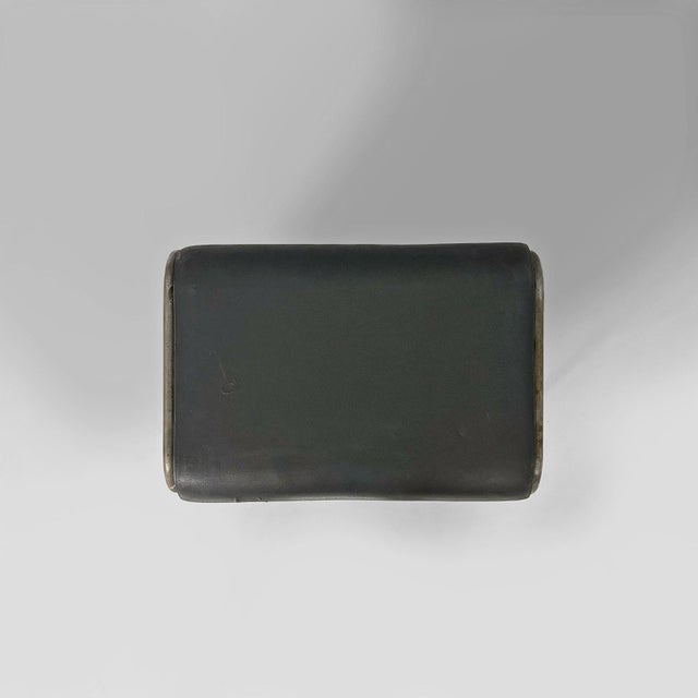 Italian Art Deco Stool in Metal and Faux Leather, 1930s For Sale - Image 4 of 16