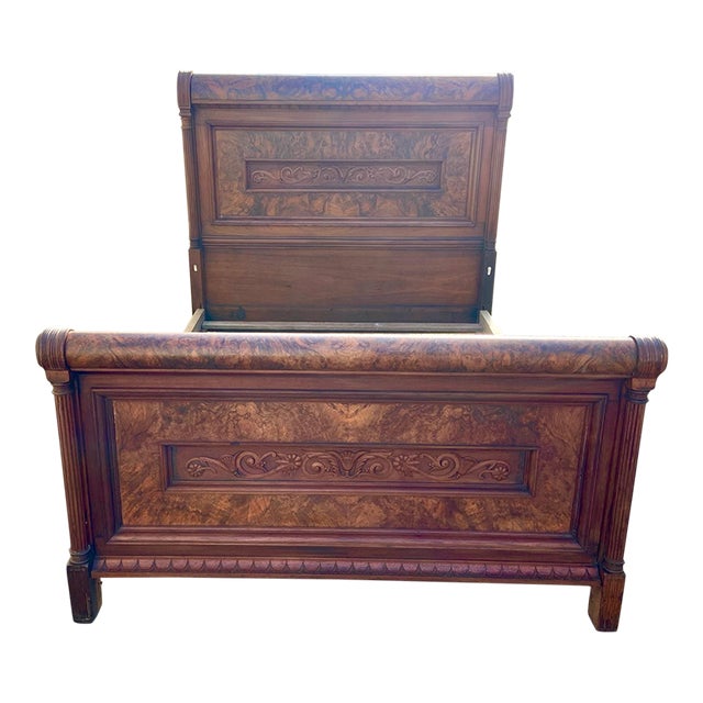 Full Size Victorian Eastlake Style Sleigh Bed Chairish
