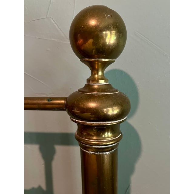 Pair of Antique Victorian Brass Twin Beds With Original Cast Iron Dovetail Rails For Sale - Image 13 of 17